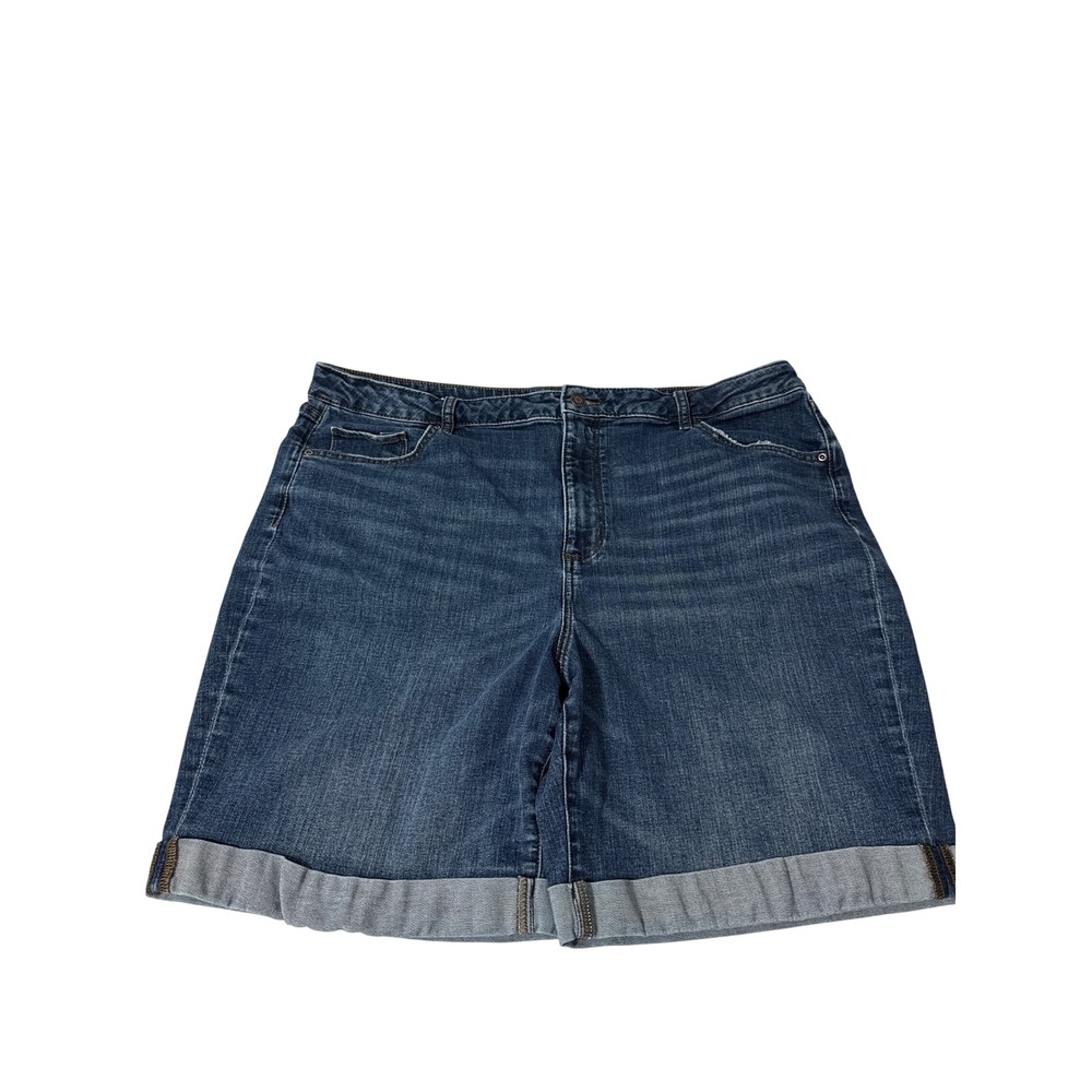 Sonoma Bermuda Shorts Womens 20W Blue Excellence Medium Wash Cuffed Denim‎